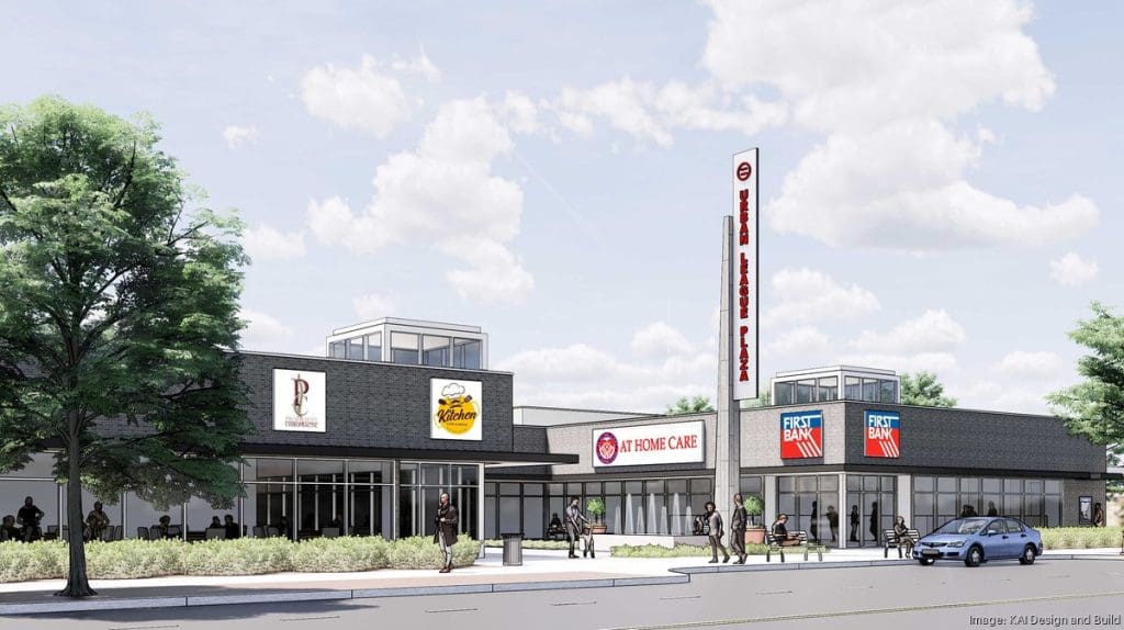 Rendering of Urban League Plaza multi-use community center in Dellwood, Missouri