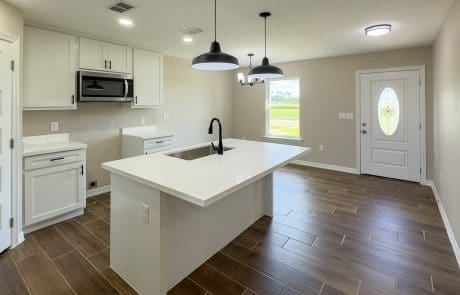 Interior of a new modular home in Cameron County, Texas.